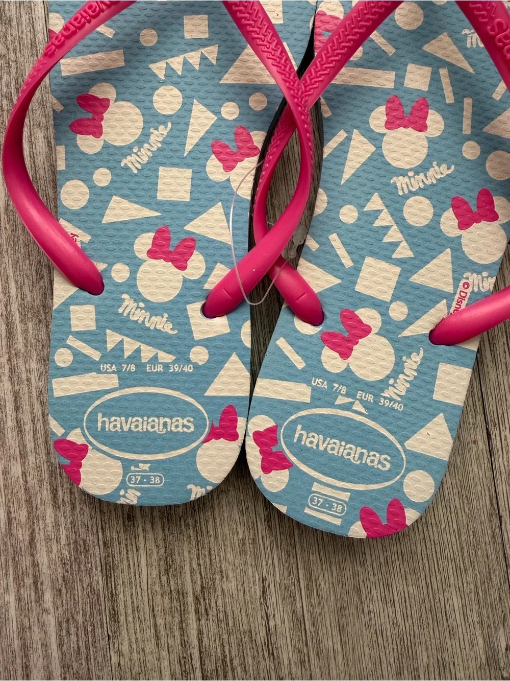 Havaianas Minnie Mouse Pink & Blue Flip Flop Sandals